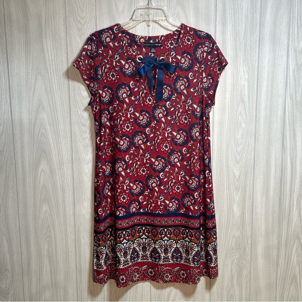 Madison Leigh Short Sleeve Floral Knee Length Dress Size 10